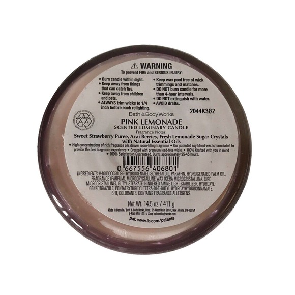 Bath & Body Works Pink Lemonade LOVE YOU MOM 3-Wick Candle LUMINARY NWT - Picture 5 of 7